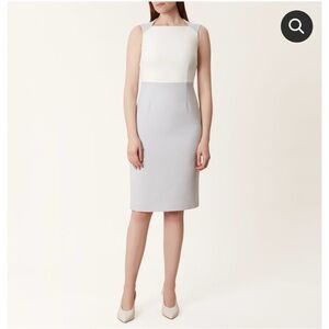 Hobbs London Tamara Shift Dress Two-Tone Gray and White Sleeveless Dress Size 10